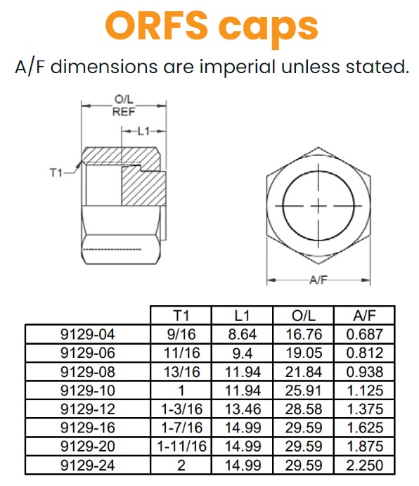 9/16 Orfs Cap Hydraulic Adaptor